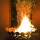 Fireplace - "Bowl with low square Base" - Modern Outdoor Ornament
