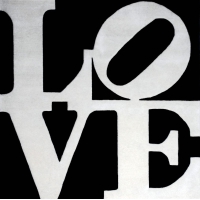 Robert Indiana Love Rug Large Black and White (1995)