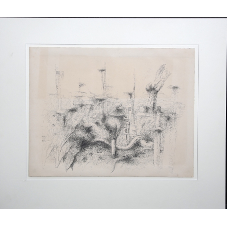 Coester, Otto - Landscape I - Pen and ink drawing - ca. 1950 - Unique