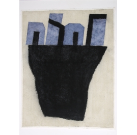 Keidel, Barbara - Houses on Rocks - 1996 - Mixed media - hand signed - Unique
