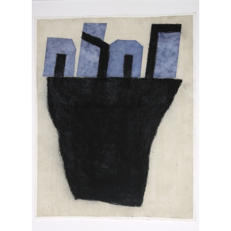 Keidel, Barbara - Houses on Rocks - 1996 - Mixed media - hand signed - Unique