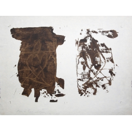 Tàpies, Antoni - Reflecting on Dirt - Color lithograph - hand-signed