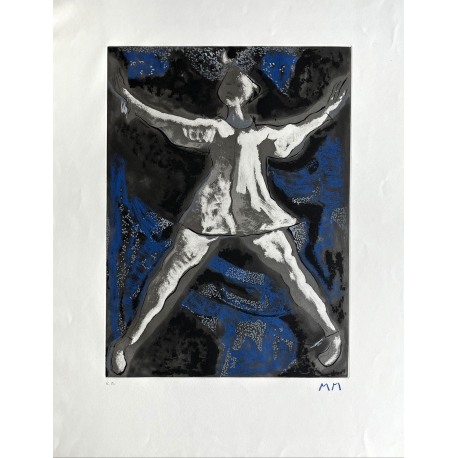 Marini, Marino - Dancer - color etching - hand monogrammed e.a.