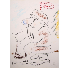 Schneider, Helge - Christmas/Popeinachten (nix drin) Giclee - hand signed