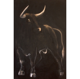 Bull Painting Black- by Resing