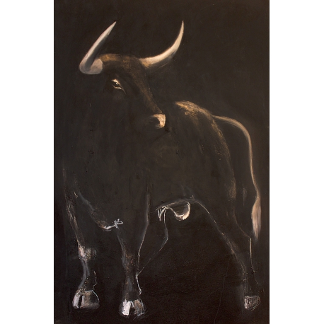 Bull Painting Black- by Resing