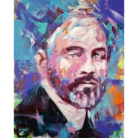 Inspiration Gustav Klimt - Contemporary Portrait Painting by Jimenez