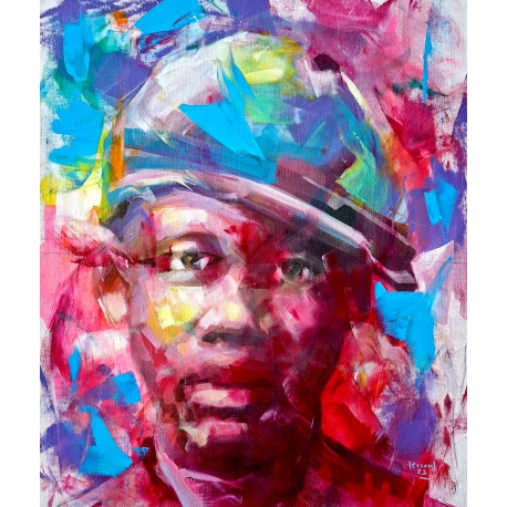 Melancholie der Hoffnung - Contemporary Portrait Painting by Jimenez