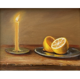 Vanitas Painting: Lemon and Candle by Gyunay Aliev
