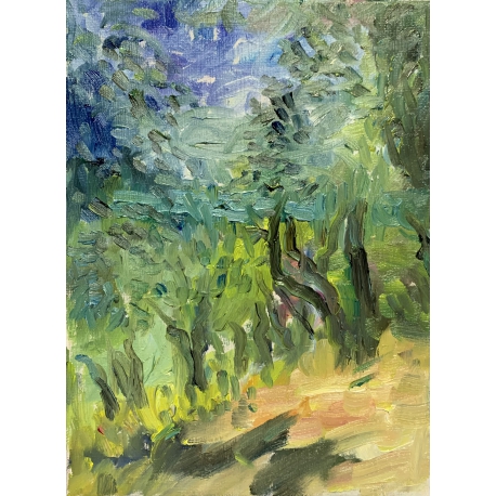 LANDSCHAFT BEI BARDOLINO - Contemporary Landscape Painting by Barbara Schauß