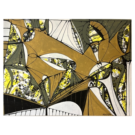 Figuren mit Wippe - Abstract Painting by Wunderlich