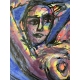 Akt mit Spiegel und Schädel -  Nude Woman Painting by Wunderlich