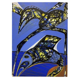 Bird and Fish - Abstract Painting by Wunderlich