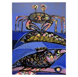 Crab with Fish - Abstract Painting by Wunderlich