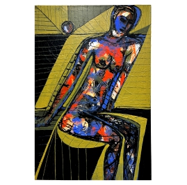 Crab with Fish - Abstract Painting by Wunderlich