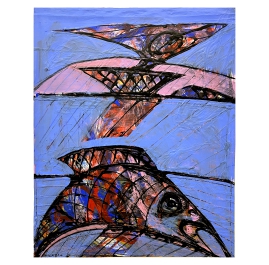 Woman and Bird - Akt mit Vogel III - Abstract Painting by Wunderlich