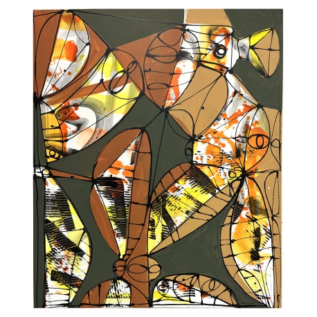 Nude and Bird III - Abstract Painting by Wunderlich