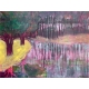 Yellow Land by the Lake - Gelbes Land am See – Painting by Skadi Engeln