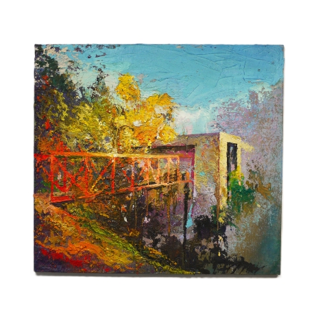 Bridge - Contemporary Painting by Riemer den Ouden