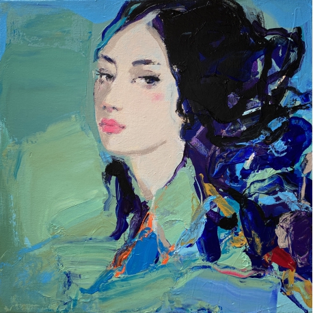 The Weight of Blue Painting Nikolova